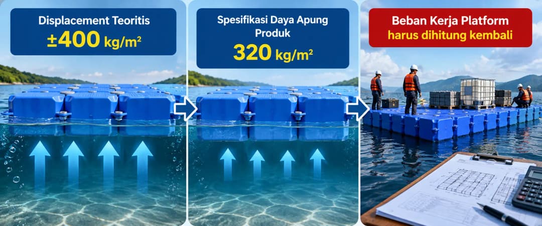 Diagram perbandingan displacemet teoritis dan spesifikasi produk