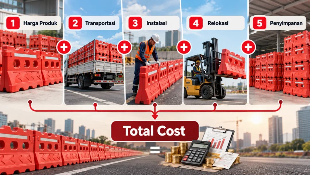diagram Total Cost = Harga Produk + Transportasi + Instalasi + Relokasi + Penyimpanan