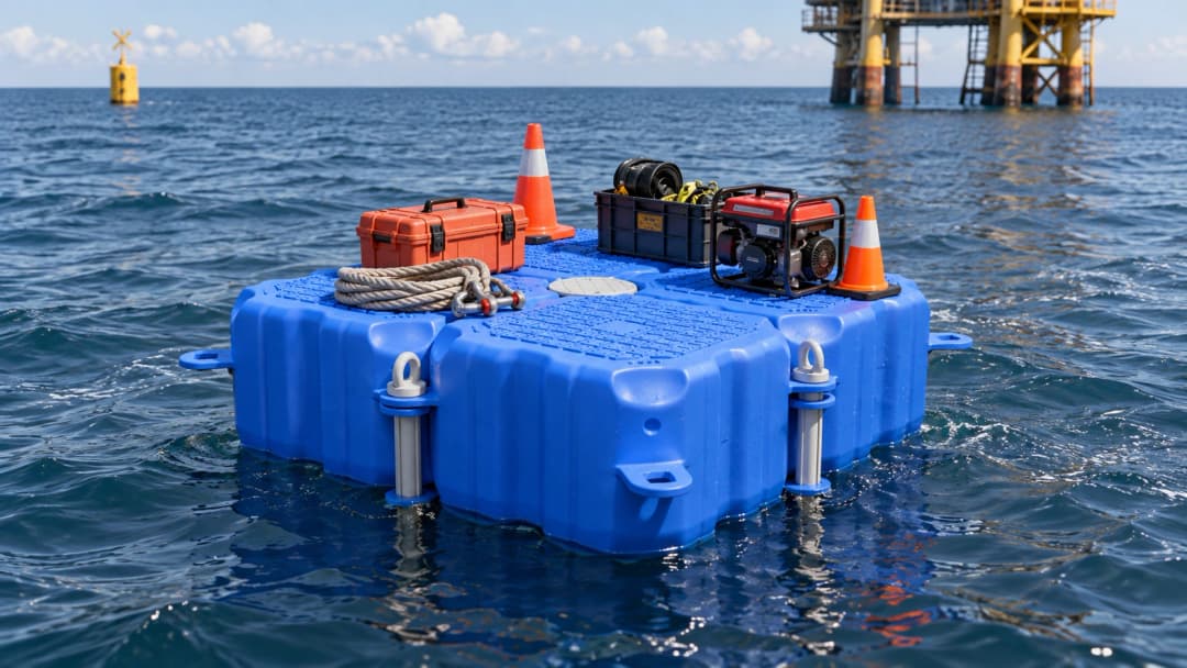 Ilustrasi penggunaan kubus apung sebagai floating platform